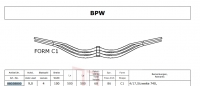 Рессора BPW 4x17мм, ШИР 100MM, 500x00mm